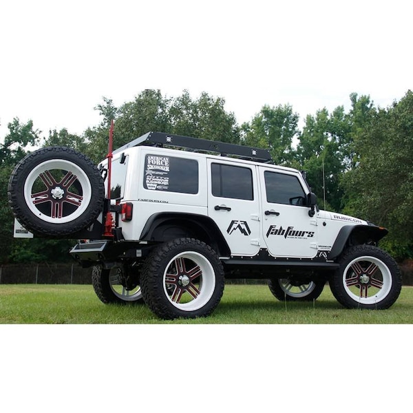 Fab Fours 07-17 JEEP JK OFF THE DOOR TIRE CARRIER (NEEDS BASE BUMPER) MATTE BLACK JP-Y1261T-1 - main
